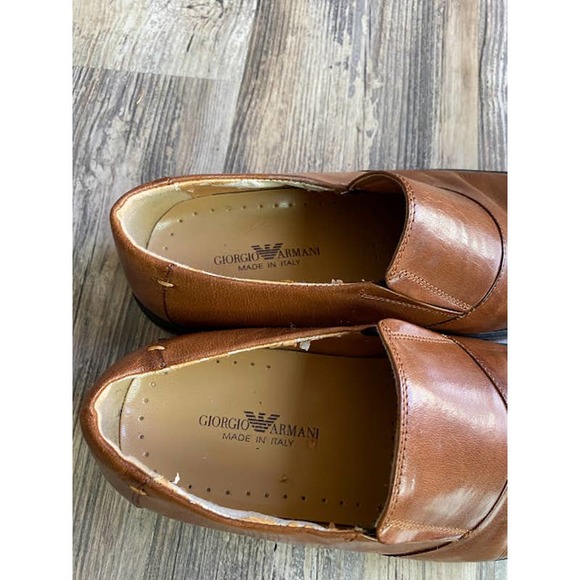 Giorgio Armani Brown Leather Dess Shoe, Size 38